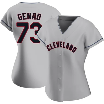 Cleveland Guardians ＃73 Angel Genao Women's Gray Authentic Road Jersey