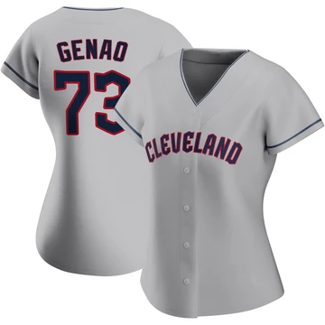 Cleveland Guardians ＃73 Angel Genao Women's Gray Authentic Road Jersey