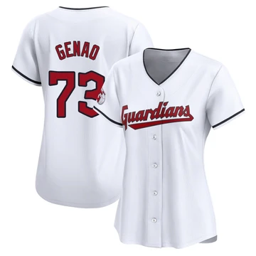 Cleveland Guardians ＃73 Angel Genao Women's White Limited Home Jersey
