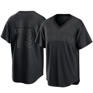 Cleveland Guardians ＃73 Angel Genao Youth Black Replica Pitch Fashion Jersey