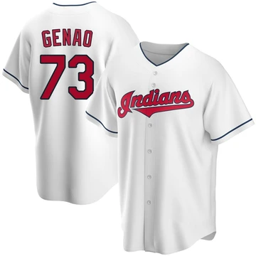 Cleveland Guardians ＃73 Angel Genao Youth White Replica Home Jersey