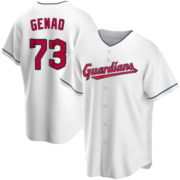 Cleveland Guardians ＃73 Angel Genao Youth White Replica Home Jersey